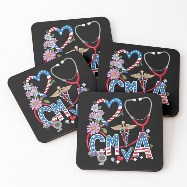 Item preview, Certified Medical Assistant CMA 4th Of July American Flag Heart designed and sold by BakeryDozen.