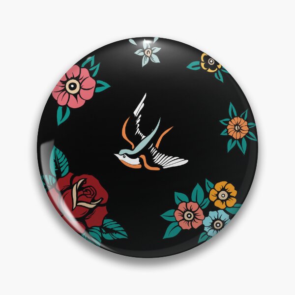 Item preview, American Traditional Swallow and Flowers Ring designed and sold by ARIRB.WAV.
