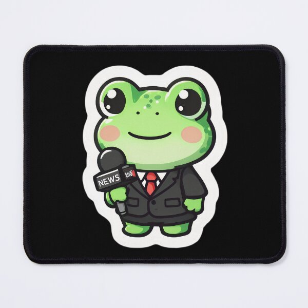 Item preview, A Cute Journalist Frog designed and sold by DWorriBHappi.