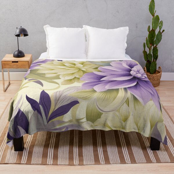 Item preview, Soft Lavender and Cream Dahlia Floral Pattern designed and sold by PaintbrushPlace.