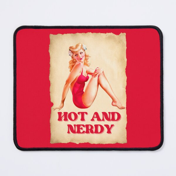 Item preview, Hot Pink Retro Pin-up Girl Hot and Nerdy designed and sold by TackyTime.