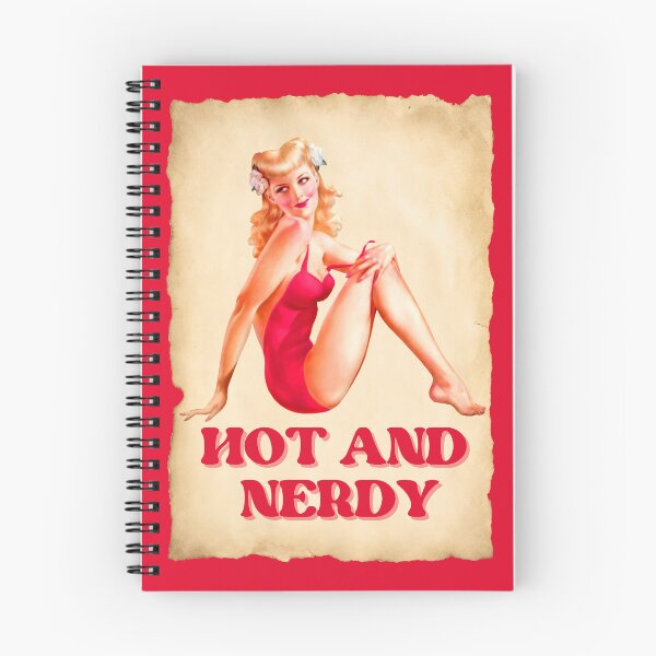 Item preview, Hot Pink Retro Pin-up Girl Hot and Nerdy designed and sold by TackyTime.