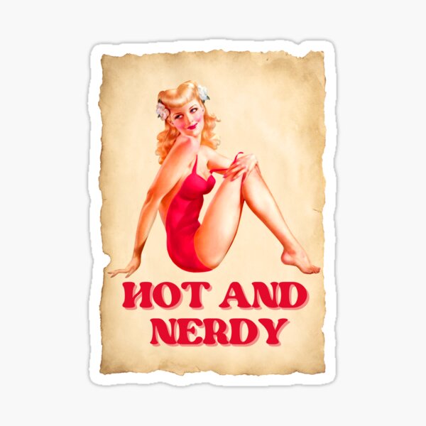 Item preview, Hot Pink Retro Pin-up Girl Hot and Nerdy designed and sold by TackyTime.