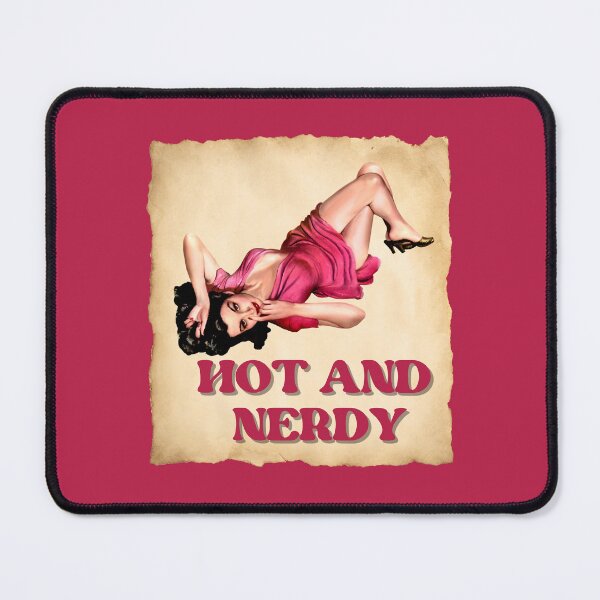 Item preview, Purple Magenta Retro Pin-up Girl Hot and Nerdy designed and sold by TackyTime.