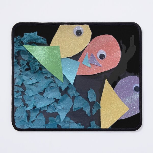 Item preview, Fish Family Sparkle mixed media abstract designed and sold by ArtByAMReisig.