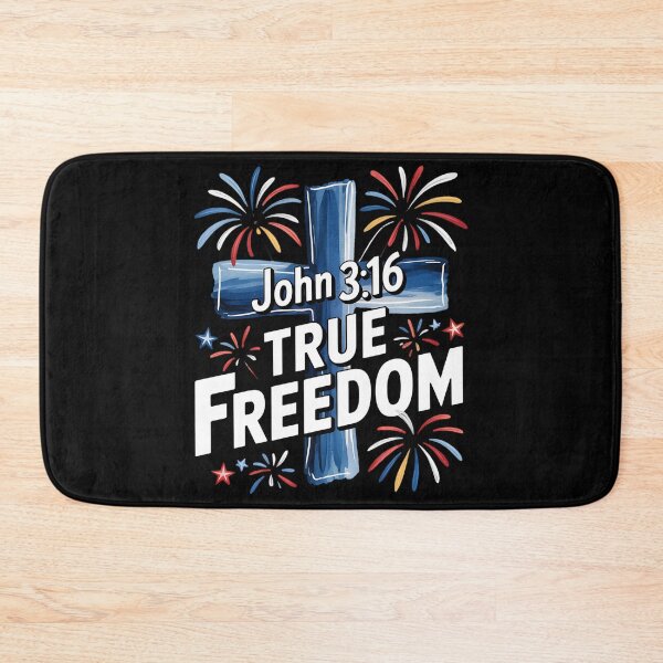 Item preview, Christian 4th of July, John 316 Cross, Red, White & Blue designed and sold by BakeryDozen.