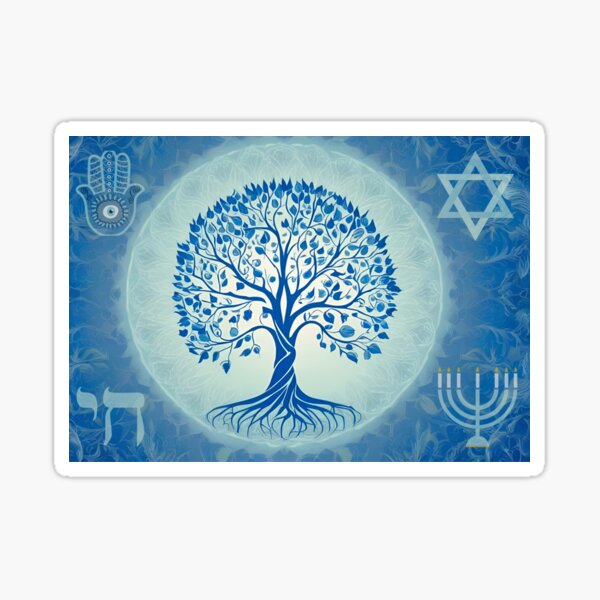Item preview, Jewish Tree of Life Art – Star of David, Menorah, Hamsa & Chai – Judaica Home Decor – Spiritual Gift designed and sold by Passion by Ash.