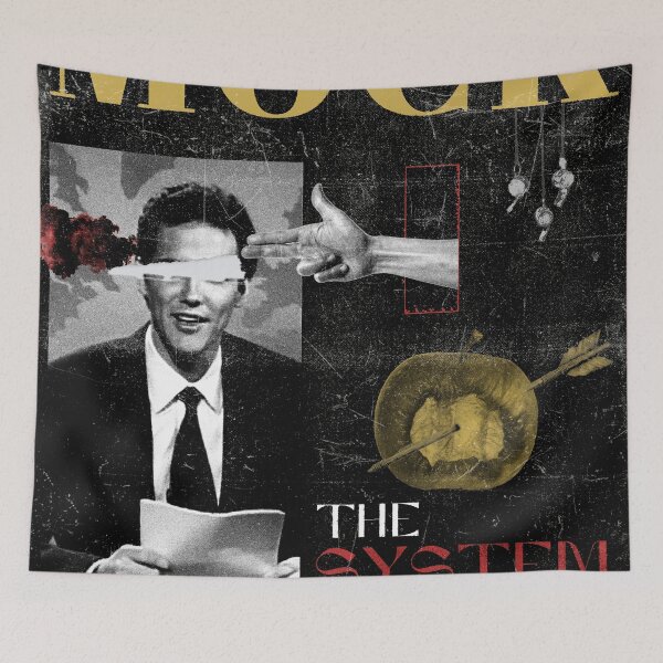 Item preview, Mock the System – Dystopian Propaganda Poster designed and sold by FrandWeb Graphics.