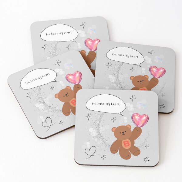 Item preview, You Have My Heart – mono bear messages (Gray Background) designed and sold by mintmono-studio.