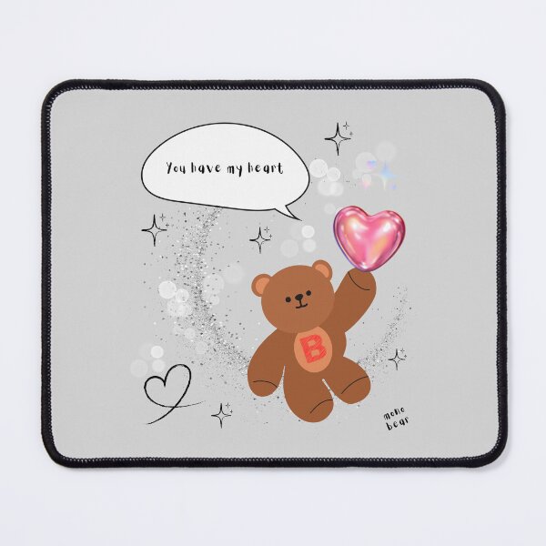 Item preview, You Have My Heart – mono bear messages (Gray Background) designed and sold by mintmono-studio.