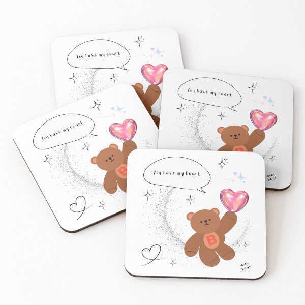 Item preview, You Have My Heart – mono bear messages ( White / Transparent ) designed and sold by mintmono-studio.