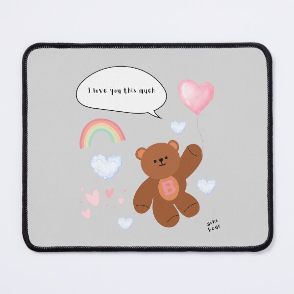 Item preview, I Love You This Much – mono bear messages ( Gray Background ) designed and sold by mintmono-studio.