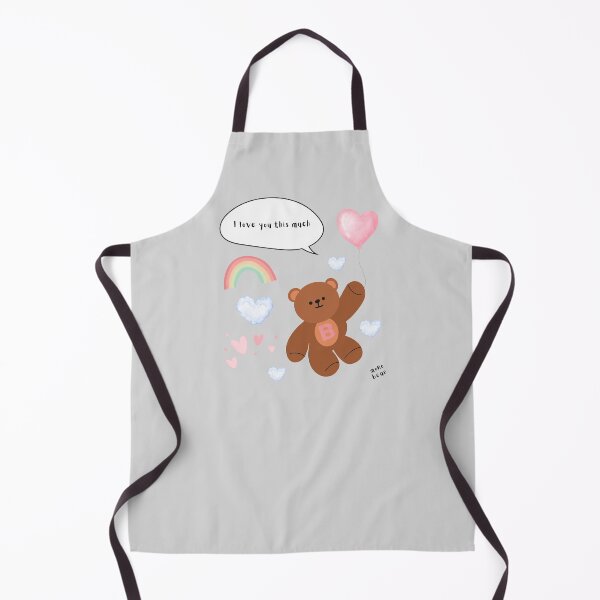 Item preview, I Love You This Much – mono bear messages ( Gray Background ) designed and sold by mintmono-studio.