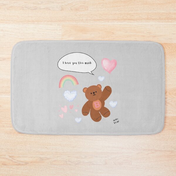 Item preview, I Love You This Much – mono bear messages ( Gray Background ) designed and sold by mintmono-studio.