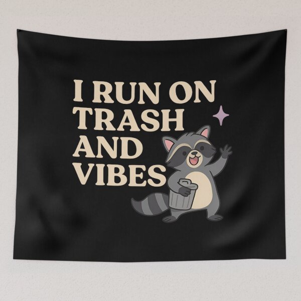 Item preview, I Run on Trash and Vibes – Chaotic Raccoon Aesthetic Tee designed and sold by ALITOPRINCE.