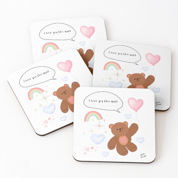 Item preview, I Love You This Much – mono bear messages ( White / Transparent ) designed and sold by mintmono-studio.