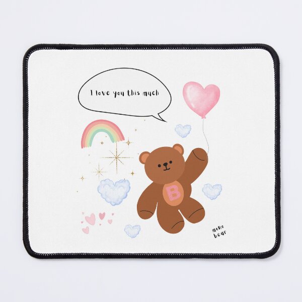 Item preview, I Love You This Much – mono bear messages ( White / Transparent ) designed and sold by mintmono-studio.