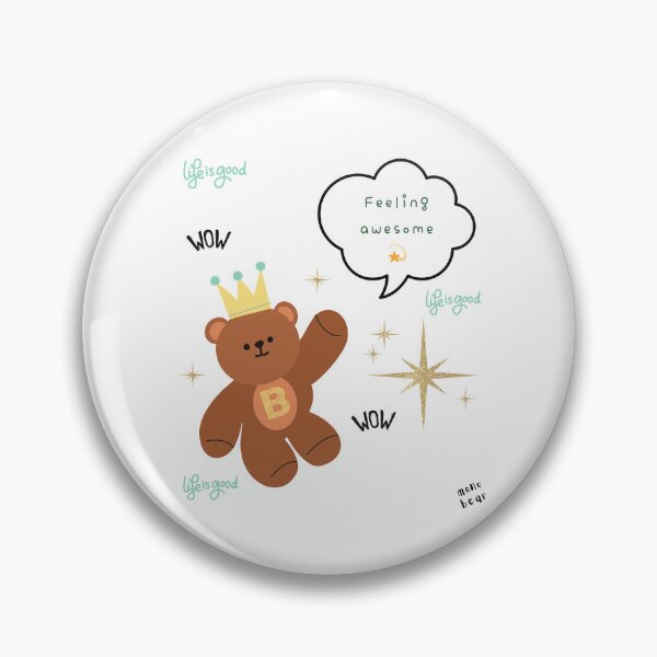 Item preview, Mono Bear Message – Feeling Awesome ( White / Transparent ) designed and sold by mintmono-studio.