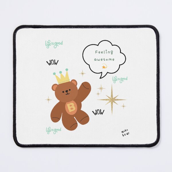 Item preview, Mono Bear Message – Feeling Awesome ( White / Transparent ) designed and sold by mintmono-studio.