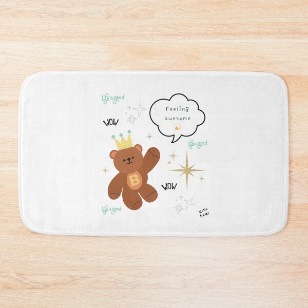 Item preview, Mono Bear Message – Feeling Awesome ( White / Transparent ) designed and sold by mintmono-studio.
