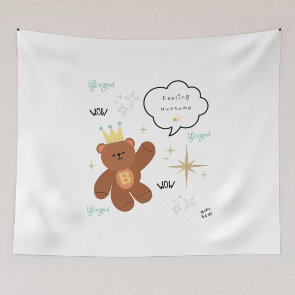 Item preview, Mono Bear Message – Feeling Awesome ( White / Transparent ) designed and sold by mintmono-studio.