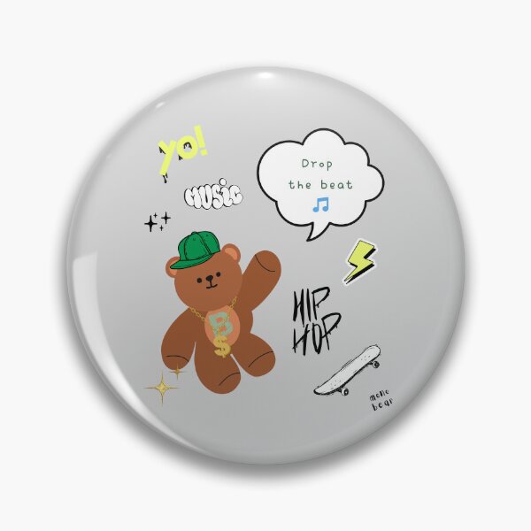 Item preview, Mono Bear Message – Drop the Beat (Gray background) designed and sold by mintmono-studio.