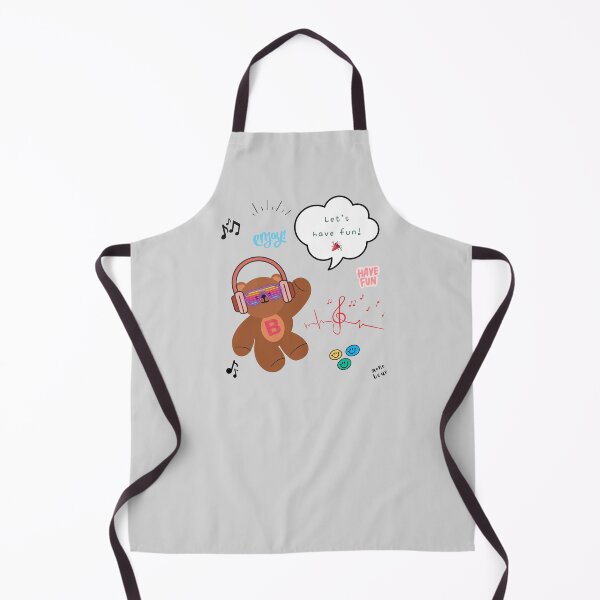 Item preview, Mono Bear Message – Let’s Have Fun! (Gray Background) designed and sold by mintmono-studio.