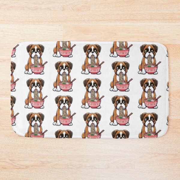 Item preview, Boxer Dog Anime Eating Ramen Noodles designed and sold by doodIllustrate.