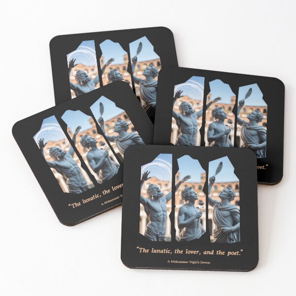 Item preview, The Lunatic, The Lover, and The Poet – Shakespeare Statue Triptych designed and sold by theatrefinery.