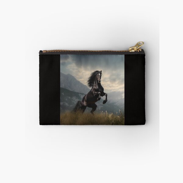 Item preview, Rearing Black Stallion in the Mountains designed and sold by CritterWisdom.