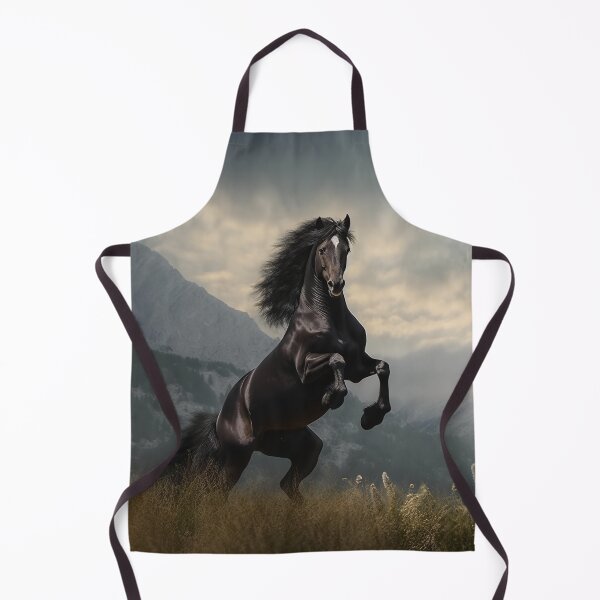 Item preview, Rearing Black Stallion in the Mountains designed and sold by CritterWisdom.