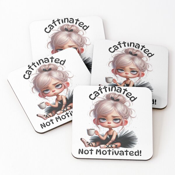 Item preview, Caffeinated, Not Motivated – Funny Ballet Coffee Sticker designed and sold by Dance Vibes: Blingit Studios.
