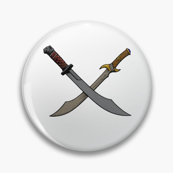 Item preview, Crossed Scimitars - Dark Elf, Drow, Drizzt, Ranger. Dungeons & Dragons designed and sold by MatoPatos.