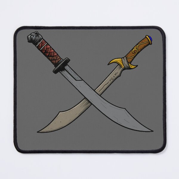 Item preview, Crossed Scimitars - Dark Elf, Drow, Drizzt, Ranger. Dungeons & Dragons designed and sold by MatoPatos.