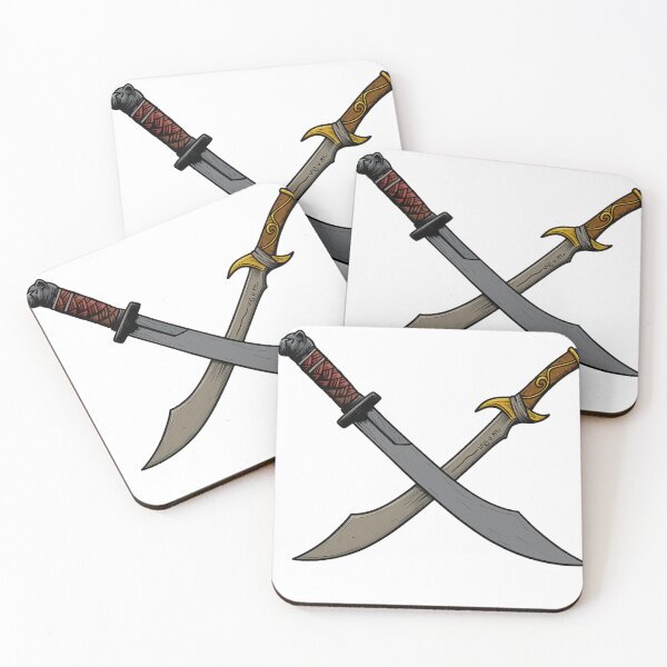 Item preview, Crossed Scimitars - Dark Elf, Drow, Drizzt, Ranger. Dungeons & Dragons designed and sold by MatoPatos.