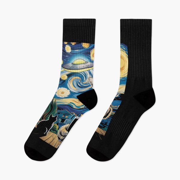 Item preview, Cat Selfie With Alien UFO Cat Starry Night designed and sold by heeun.
