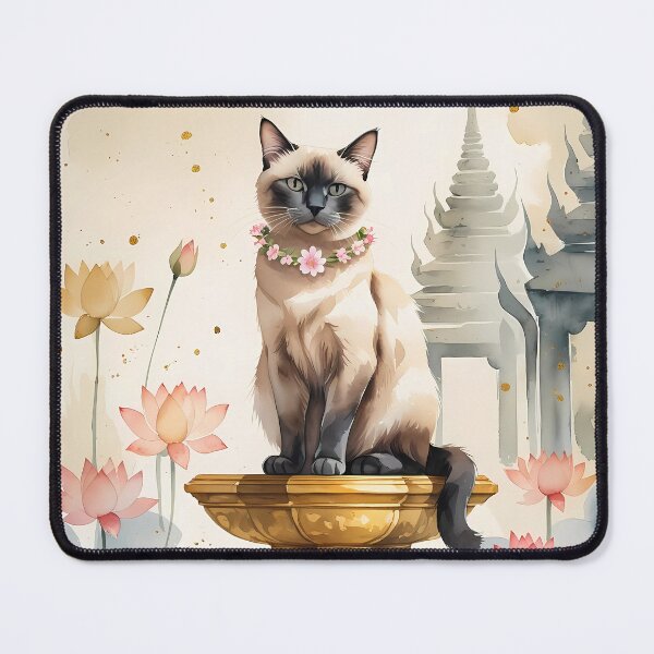 Item preview, Siamese Majesty – Thai Cat in Pastel Watercolor designed and sold by Mos Thainique.