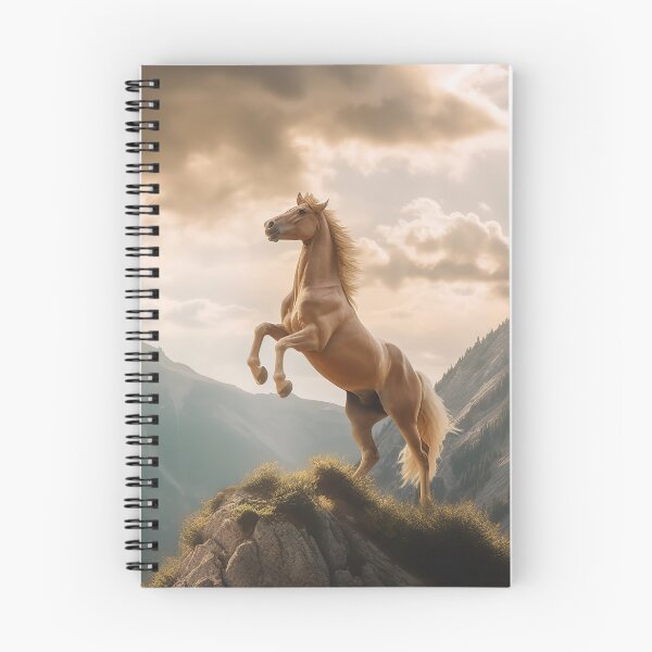 Item preview, Rearing White Stallion Horse on Mountain Top designed and sold by CritterWisdom.