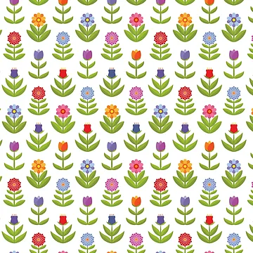 Artwork thumbnail, Retro Flower Pattern by Calislahn
