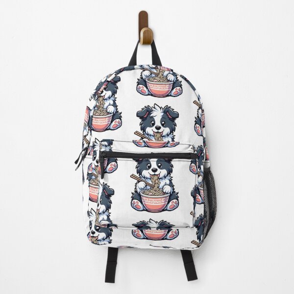 Item preview, Border Collie Anime Dog Eating Ramen Noodles designed and sold by doodIllustrate.