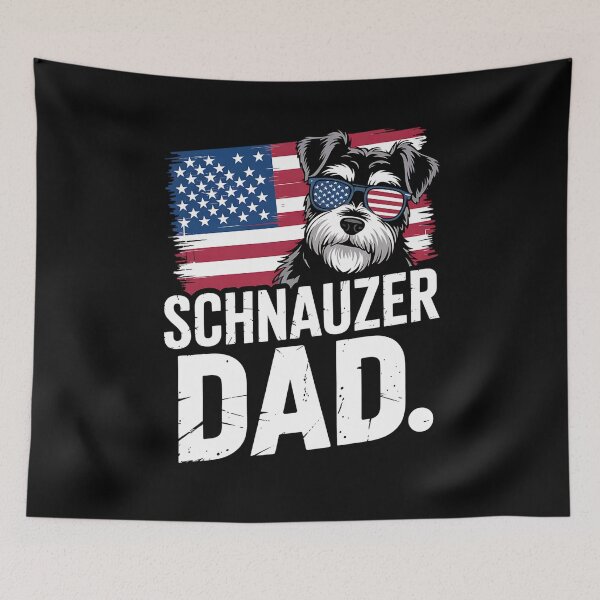Item preview, Cute Mini Schnauzer Dad Dog Fathers Day USA Flag 4th of July designed and sold by BakeryDozen.