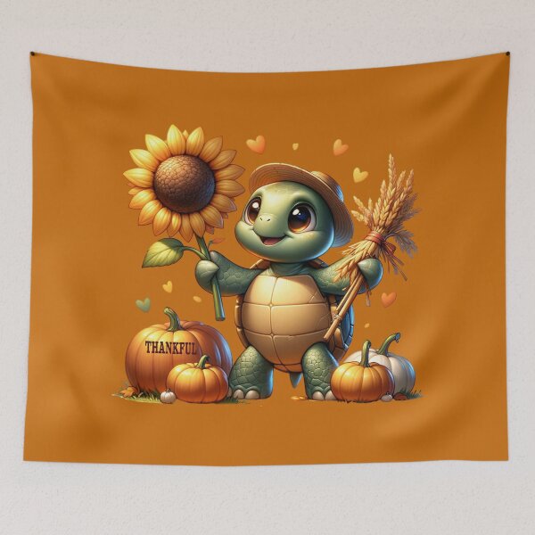 Item preview, Thankful Turtle Fall Autumn Sunflower designed and sold by sparsonboutique.