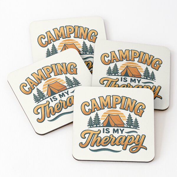 Item preview, Camping is My Therapy - Retro Outdoor Adventure designed and sold by QuirkySpark.