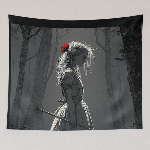 Item preview, Gothic Wonderland Girl and Sinister Cat in the Shadows designed and sold by Skolyak.
