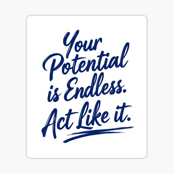 Item preview, Your Potential is Endless Act Like It - Handwritten Quote - Boho Inspirational Tote, Mug, Poster Design designed and sold by Typography Prints.