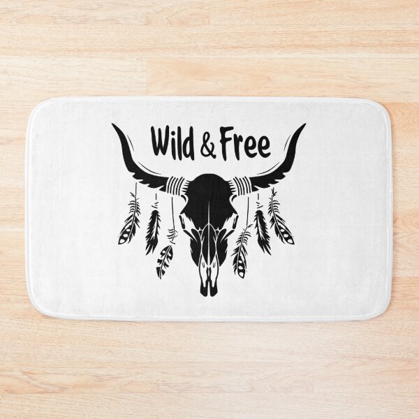 Item preview, Boho Cow Skull Art Western Wild and Free designed and sold by Parkerzz.