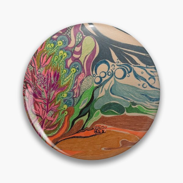 Item preview, Reef of Fire and Foam pencil & ink drawing surreal abstract designed and sold by ArtByAMReisig.