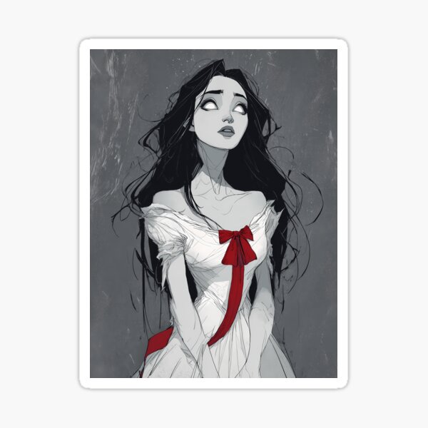 Item preview, Geisterhafte Jungfrau mit purpurroter Schleife – Gothic Fantasy Portrait designed and sold by Skolyak.