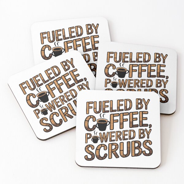 Artikelvorschau, Angetrieben von Kaffee Powered by Scrubs – Lustiger Krankenschwester-Kaffee entworfen und verkauft von CuteDesignables.