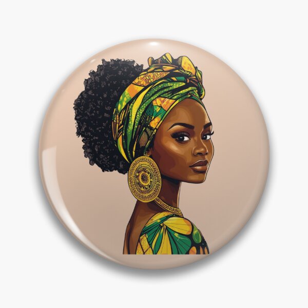 Item preview, Elegant African Woman in Vibrant Headwrap designed and sold by Myra365Art.
